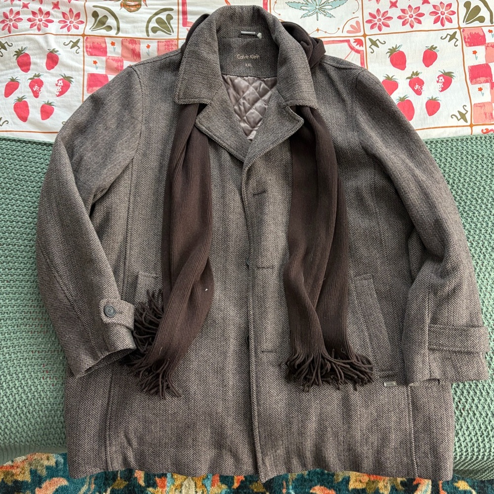 Calvin Klein Men's Charcoal Pea Coat
